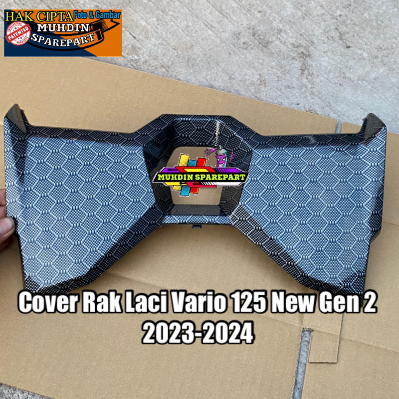 Cover Rak Laci Dasbor kantong Vario 125 New Gen 2 Carbon Celup Hexagon 2023-2024