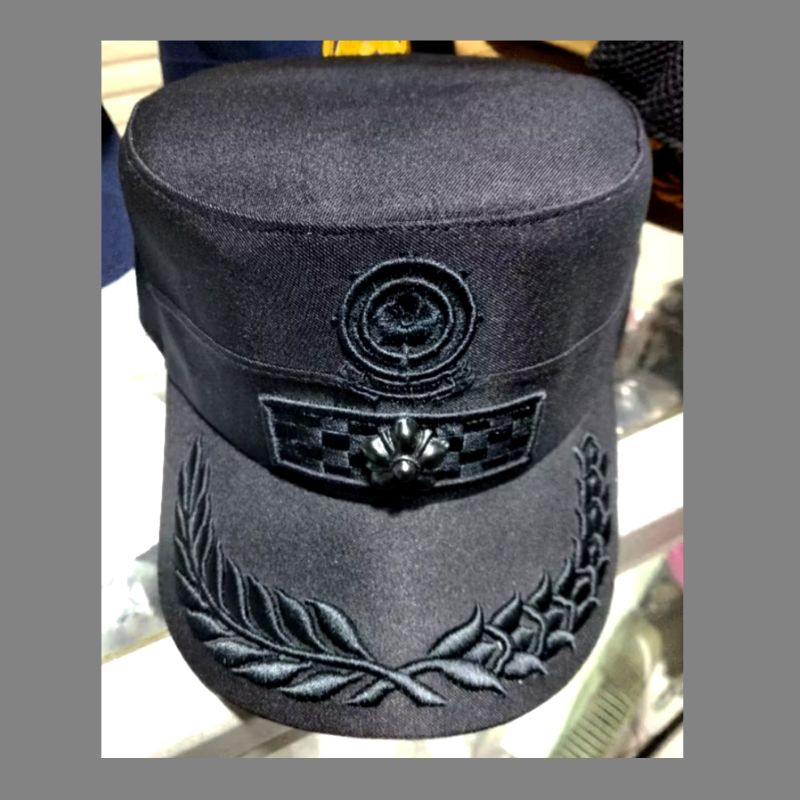 topi komando pol pp golongan 3 D hitam full