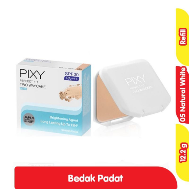 PIXY perfect fit bedak wajah two way cake refill 05 natural white 06 natural beige 12.2gr