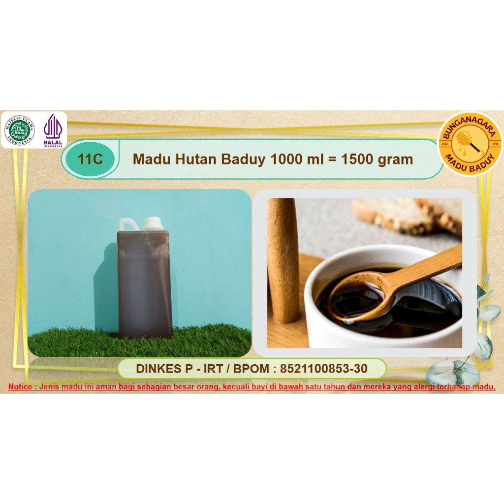 

MADU HUTAN BADUY ASLI HUTAN ALAM INDONESIA 1 L | 1000 ML 1500 GRAM BUNGANAGARA PURE HONEY