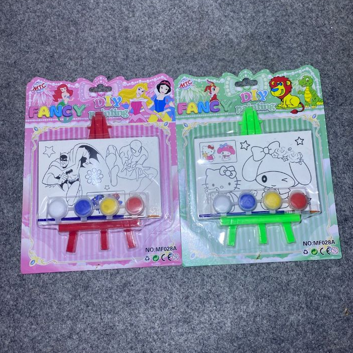 Mainan anak laki laki Perempuan edukasi Papan lukis set melukis anak dengan stand EASEL mewarnai cat