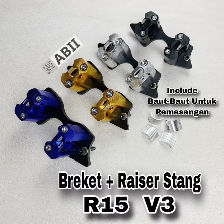 Breket Dudukan Plus Raiser Stang Rzr Fotbar Baplang Yamaha R15 V3 VV