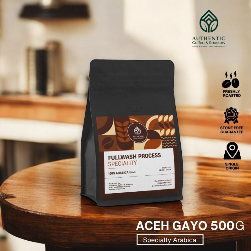 

Kopi Arabika Aceh Gayo Full Wash Process 500gr Authentic Coffee & Roastery Specialty