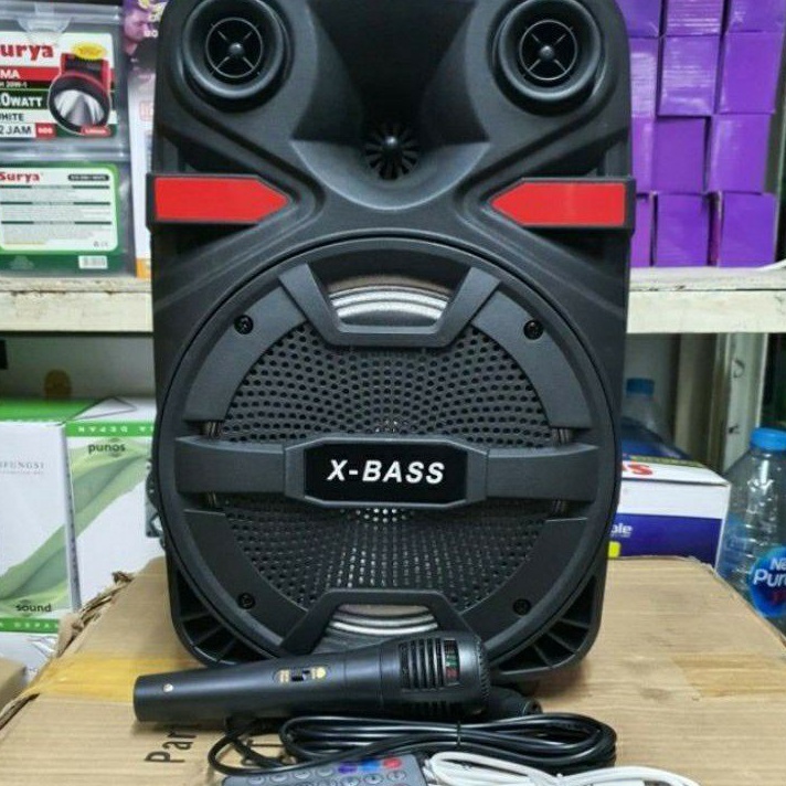 HJ6 COD Speaker Bluetooth karaoke Fleco F86 Bonus mic X BASS 85 INCH