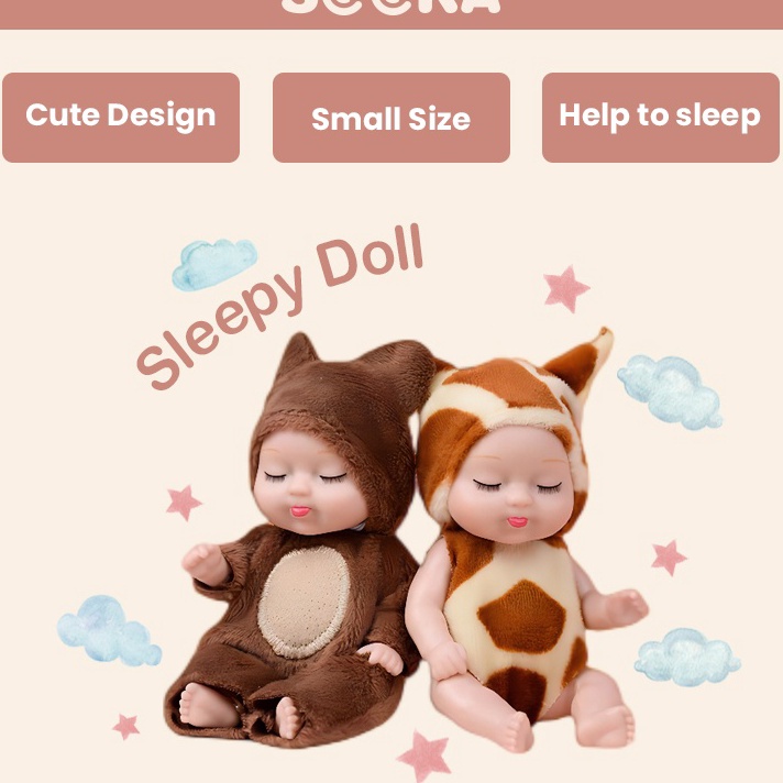 CEPAT SOOKA Mainan Boneka Bayi Super Mini RebornNewborn Perempuan Tidur Mini Lucu Mirip Asli Ukuran 