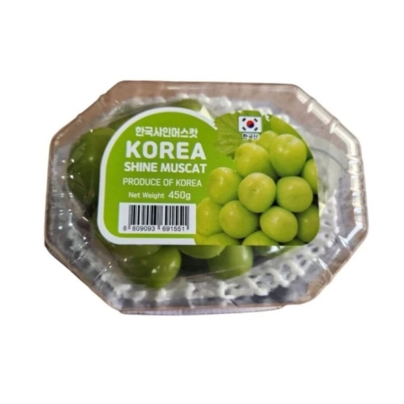 

anggur shine muscat Korea 1 pack/ anggur shine muscat premium Korea 1 pack 450 gram