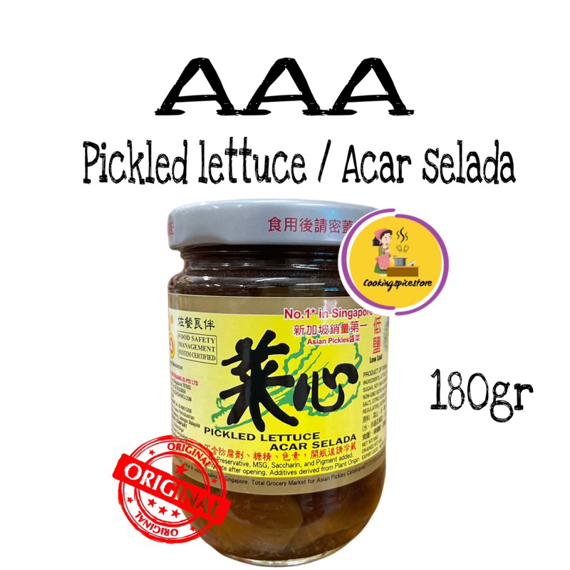 AAA PICKLED LETTUCE 180 gr / caisim botol / acar sawi / vegetarian