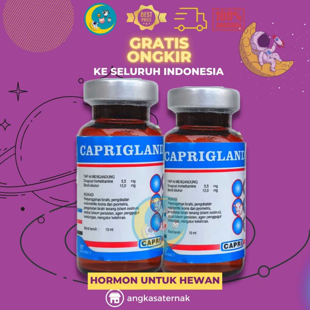 CAPRIGLANDIN INJ 10 ML - Hormon Sinkronisasi Estrus Sapi Kambing Domba Kuda Babi