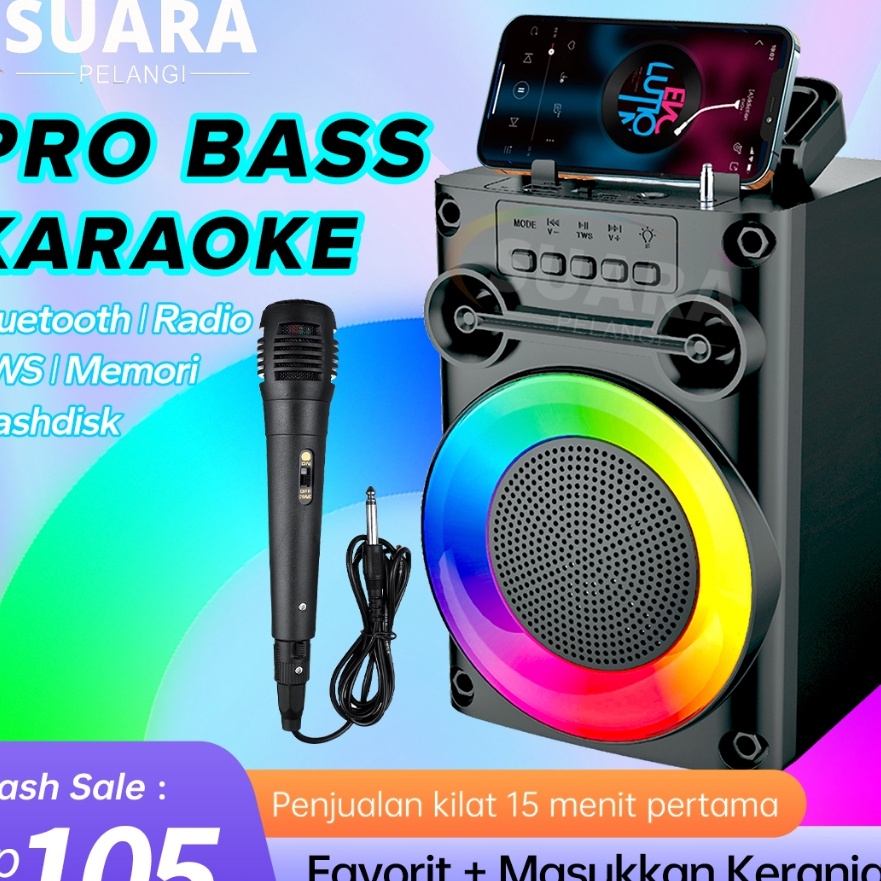 Promo PRO BASSSpeaker Bluetooth Karaoke Protable Bass Polytron Orinal M Wireless Musik Box Full Bass
