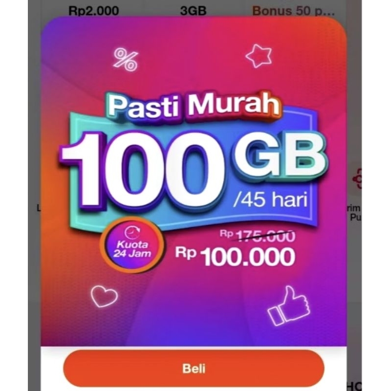 KARTU PERDANA TRI SAKTI 100GB TARIF 100RB PULSA BERLAKU SELURUH WILAYAH INDONESIA ( KUOTA 24JAM SELA