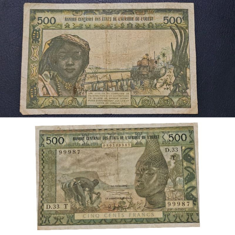 #Termurah Recomend Uang Kuno Negara gabon Afrika tengah 500 Francs tahun 1942 Kondisi Kertas Utuh Di