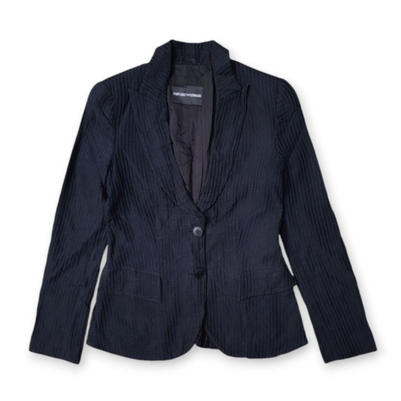 Emporio Armani Two Button Textured Strip Blazer Jacket