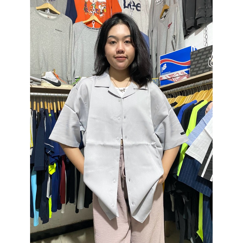 Kemeja Open Collar Grey Basic D-Land