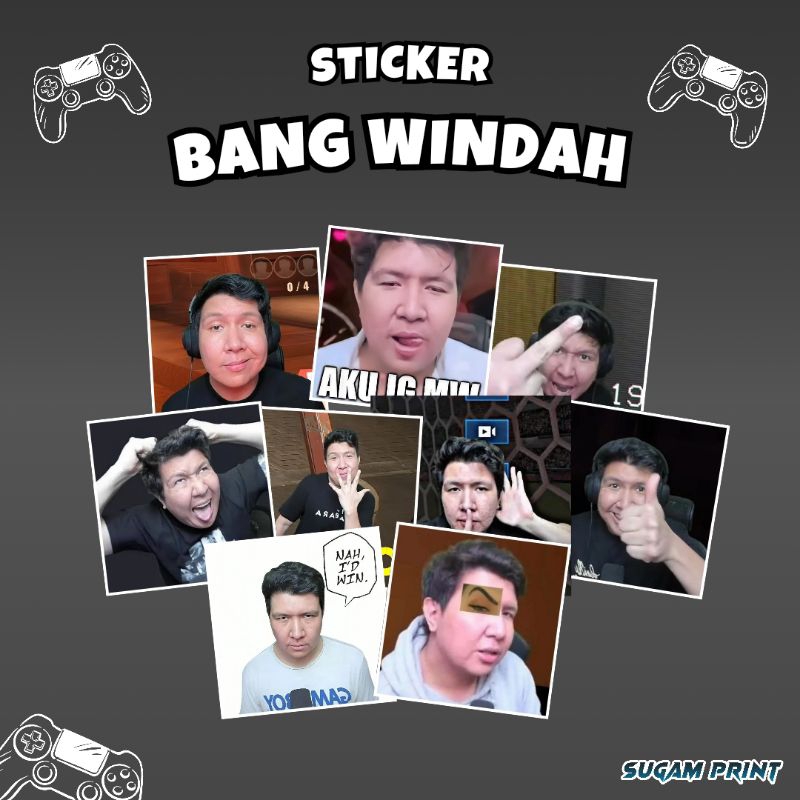 

Sticker "Bang Windah" || Sticker Scrapbook, Notebook, HP, Helm, Laptop, Koper, dll