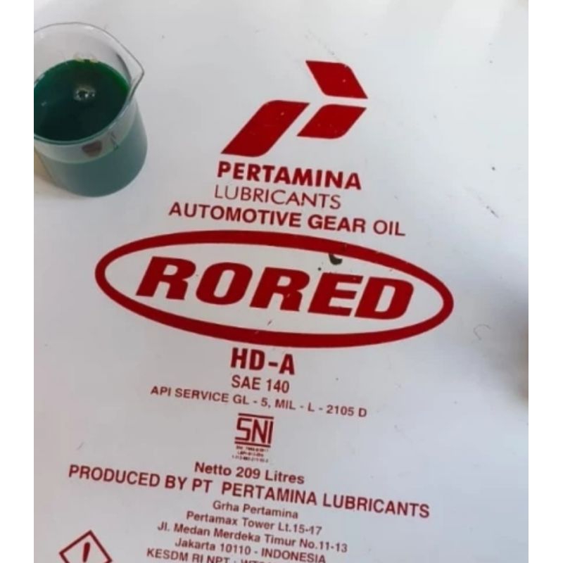 1,5 Liter Oli Gardan / Transmisi Rored Hd A sae 90 Repacked Drum