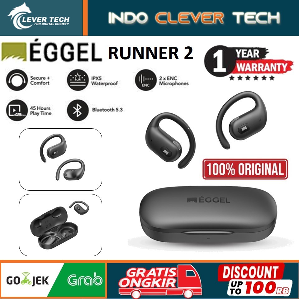 Eggel Runner 2 Open Ear Air Conduction Sports Earphone