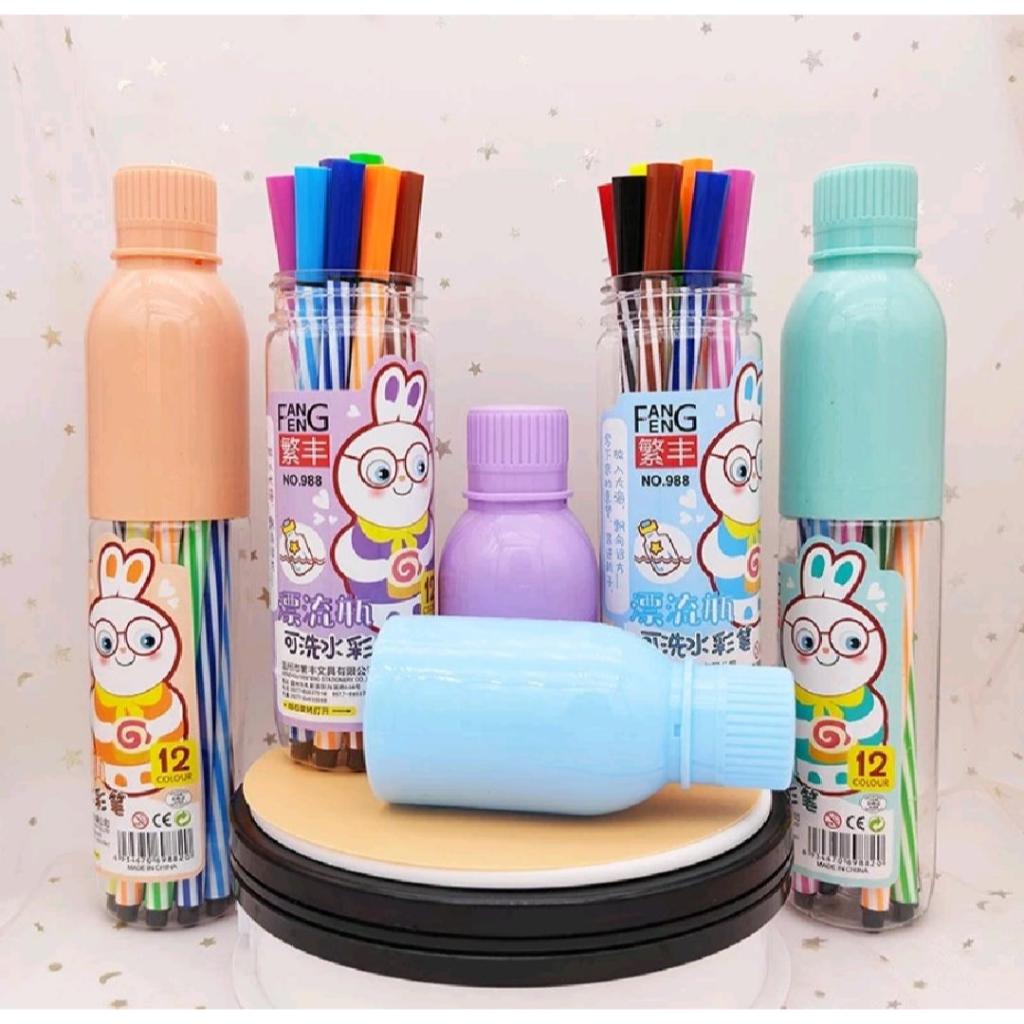 

Spidol Warna / Pulpen Warna Warni / Pena Warna Warni / Alat Tulis Sekolah Lengkap 12 In 1