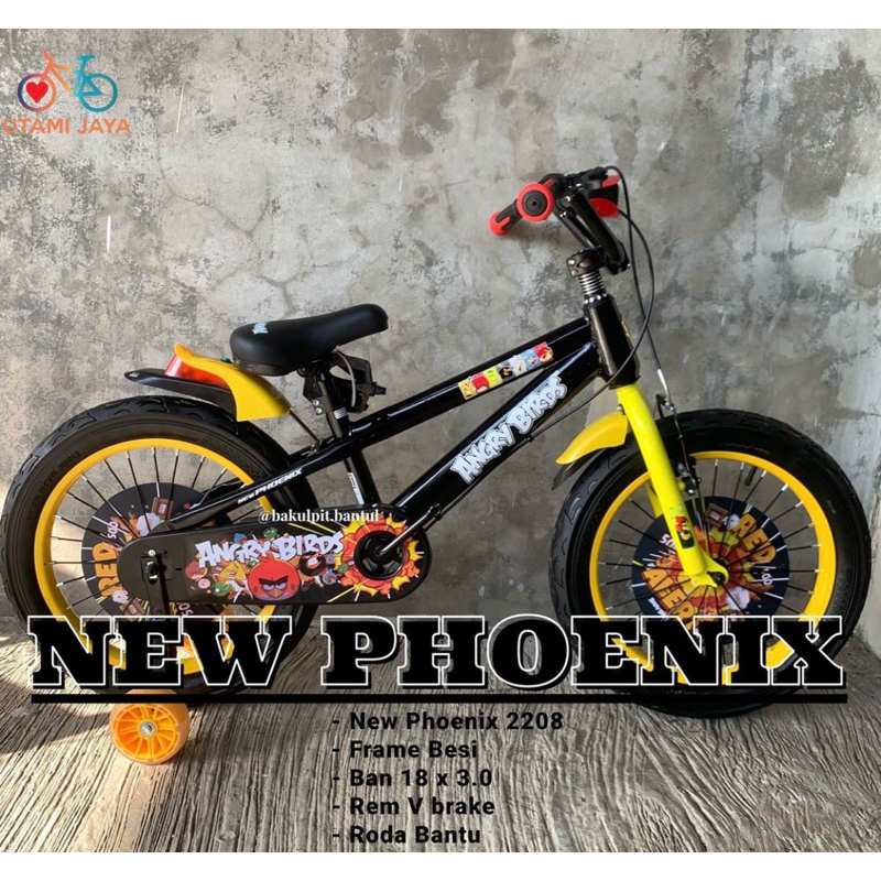 Sepeda anak cowok BMX ring 18 New Phoenix 2208 Angry Bird | Sepeda BMX new phoenix 2208 Angry bird r