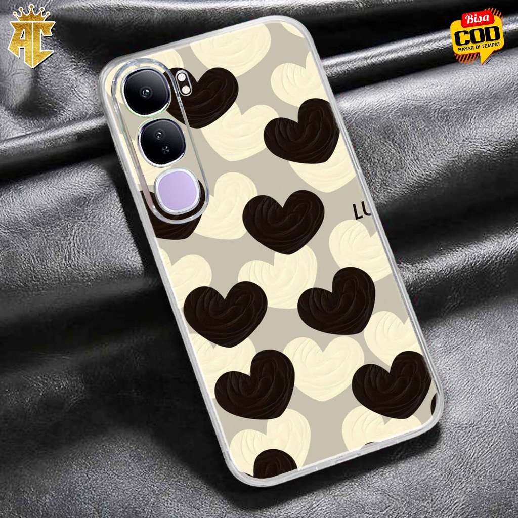 CASE VIVO V40 LITE - MOTIF LOVE - Softcase Premium - Bening Transparant - Silikon HP - Kesing - Cass