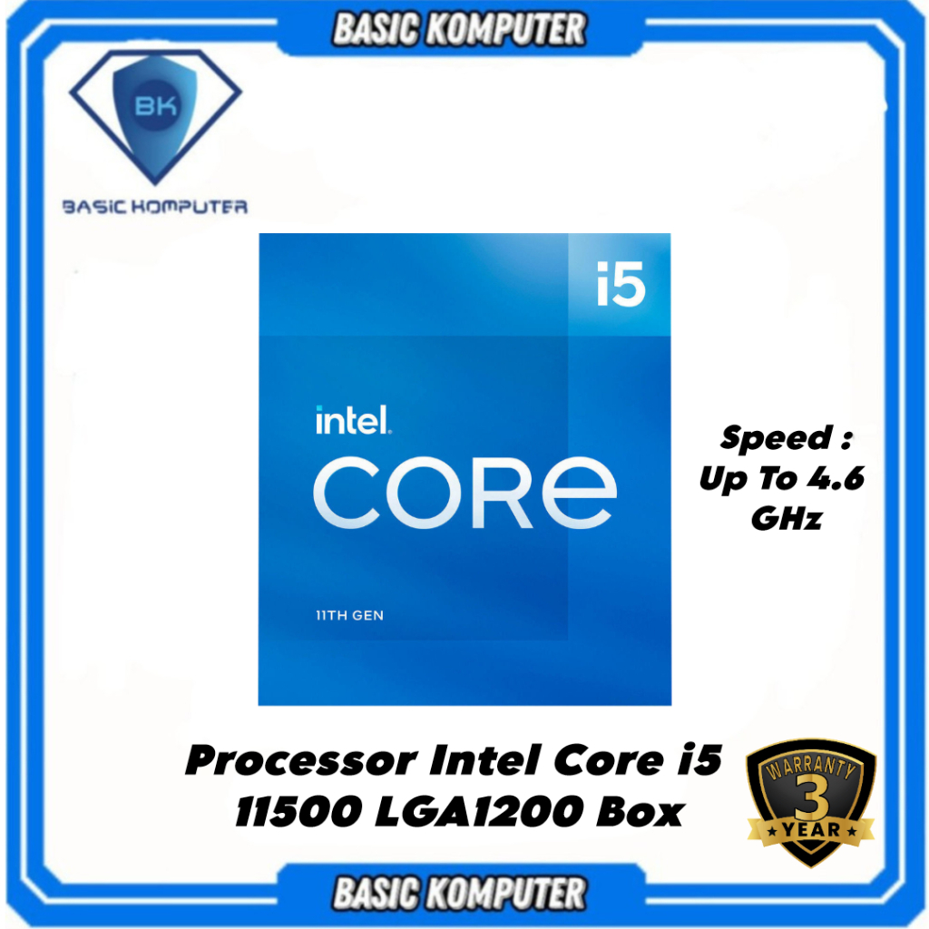 PROCESSOR INTEL CORE i5 11500 BOX SOCKET 1200 GARANSI 3 TAHUN