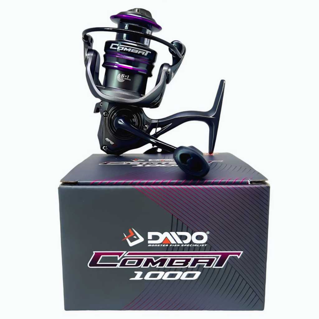 Reel Pancing Daido Combat 6+1 Ball Bearing Sudah Power Handel Max Drag 7-15kg Free Tutup Spool & Kli