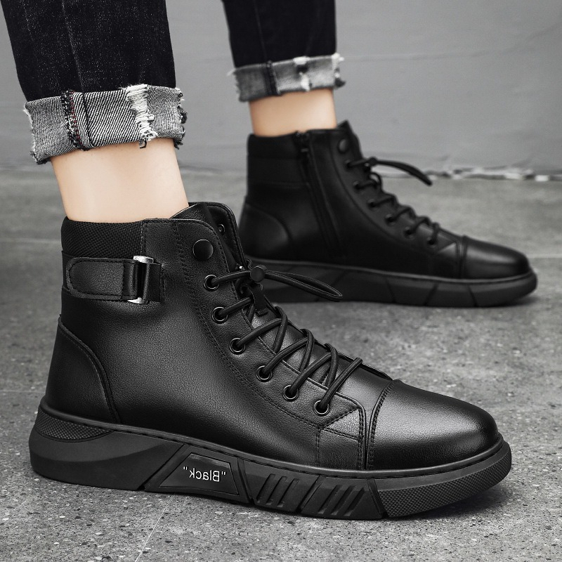 HOT JS SEPATU BOOTS PRIA TERBARU ALA KOREA STYLE SEPATU KERJA PRIA SEPATU SECURITY SPATU SATPAM