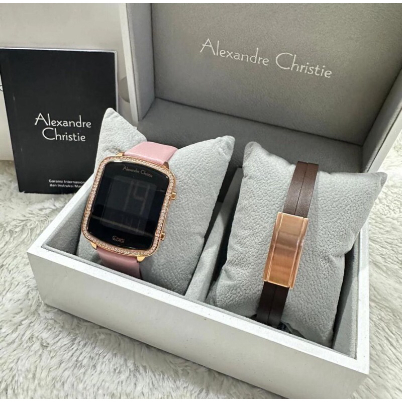 Jam Tangan Cewek + gelang ALEXANDRE CHRISTIE ACF 9380