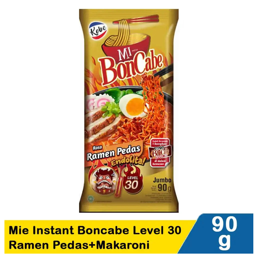 

Kobe Mie Instant Boncabe Level 30 Ramen Pedas + Makaroni 90 Gram