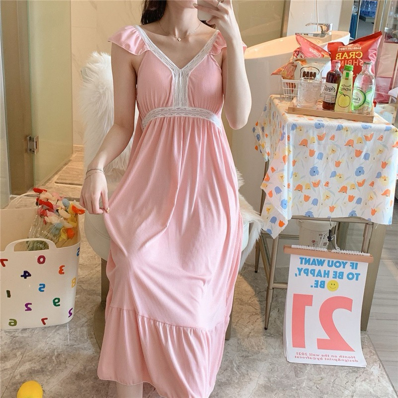 Daster Jumbo Korean Style Cup Bra Dress Import M-XXL