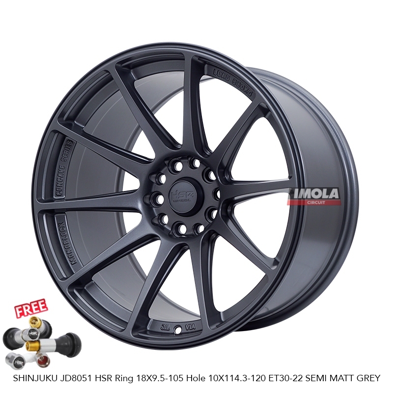 Velg R18 Celong Mobil Xpander Innova HRV Camry BMW Velg Mobil HSR SHINJUKU JD8051 Ring 18 Grey