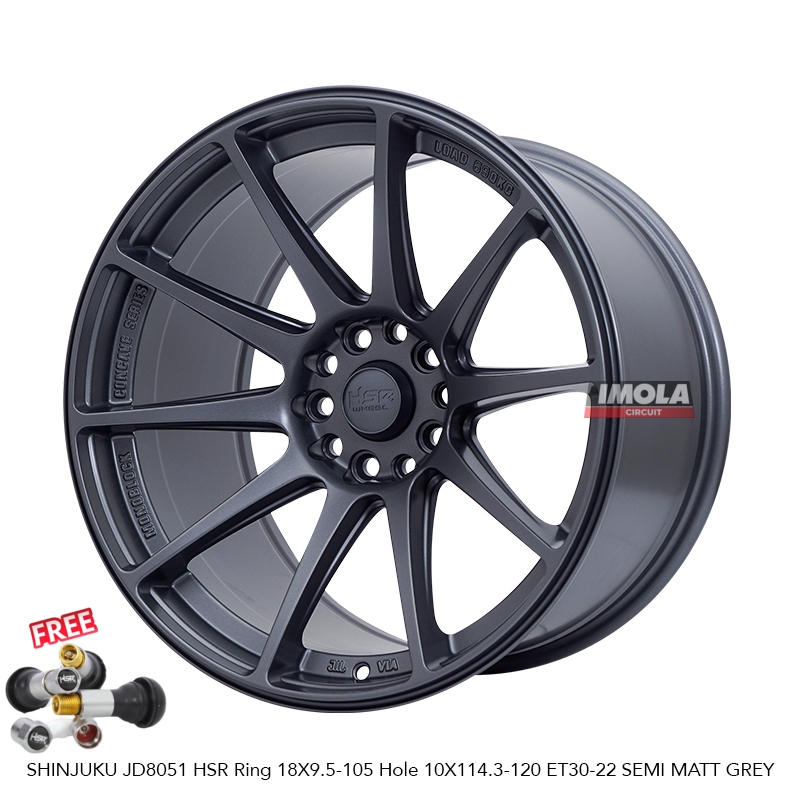 Velg R18 Mobil Xpander Innova HRV Camry BMW Velg Mobil HSR SHINJUKU JD8051 Ring 18 Grey