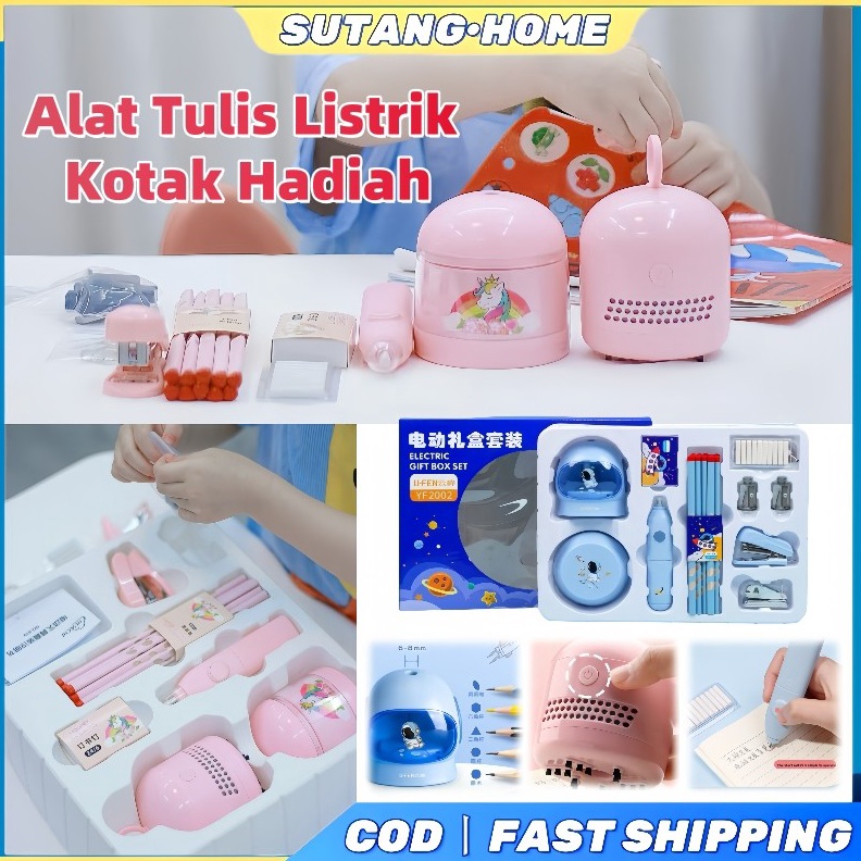 

KODE B97O SUTANGElectric Stationery Set Set Alat Tulis Elektrik Rautan Penghapus Vacuum Pensil 11 in 1 Alat Tulis Listrik Anak Kotak Hadiah