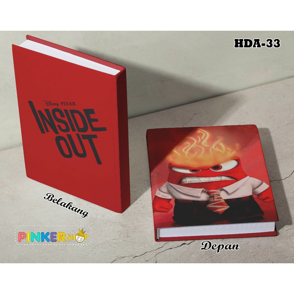 

(HDA-33) Hardcover Anime Disney Inside Out Anger Ukuran A5 Jurnal Agenda Planner