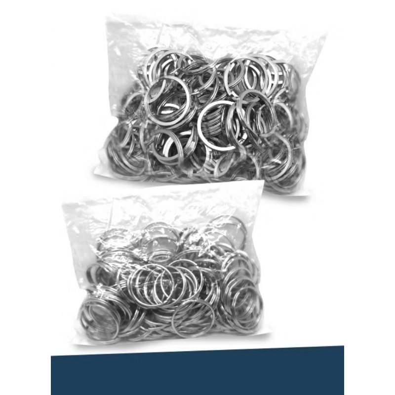 100pcs Gantungan kunci terpisah 25mm 28mm Ring Pengait & Hiasan Gantungan Kunci Datar