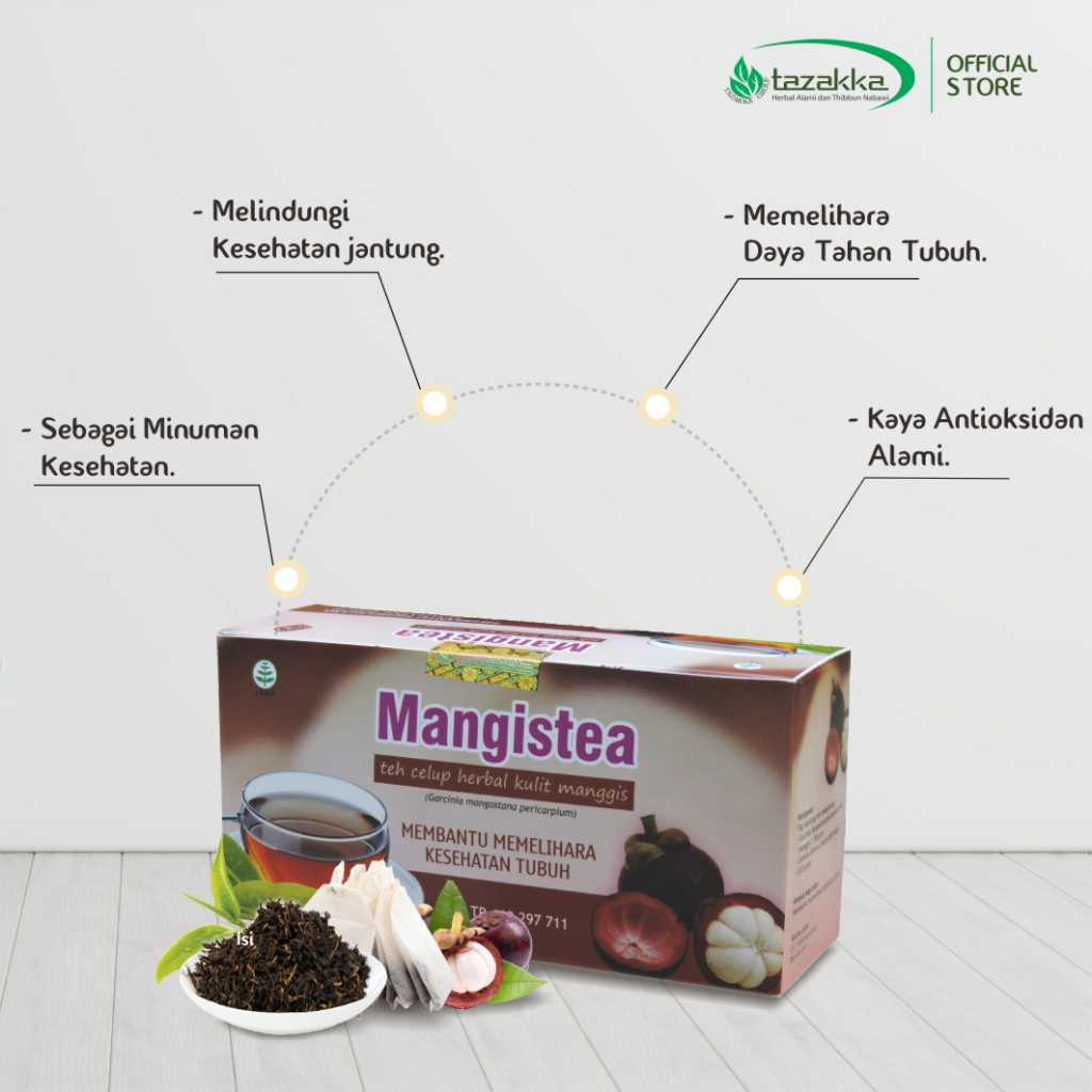

Teh Celup Mangistea Kulit Manggis Herbal Tazakka Original Isi 20 kantung