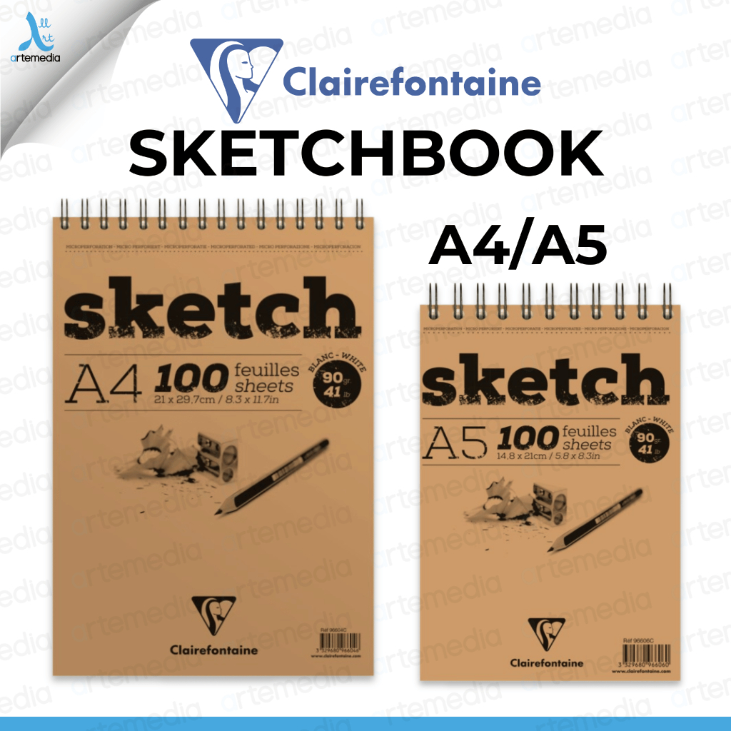 

Clairefontaine Sketchbook A5 A4 Sketch Portrait Spiral