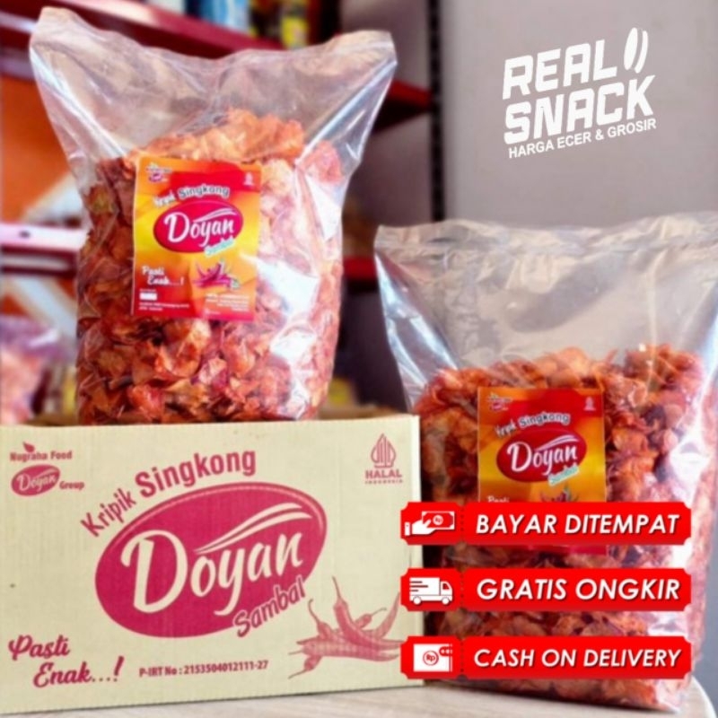 

Singkong Doyan Pedas Balado enak Gurih 1kg Keripik Singkong Sambalado