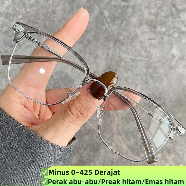 [COD] Kacamata Minus 0 ~ -425 Minus Derajat Kacamata Wanita Pria Anti Radiasi Bisnis  Unisex  084-2