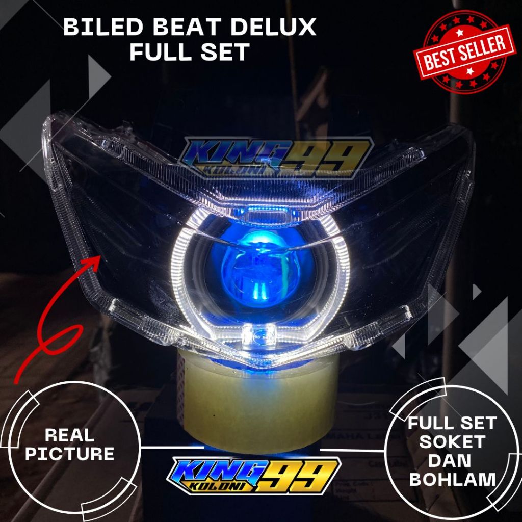 reflektor lampu depan biled beat deluxe led iss beat street new 2020-2024