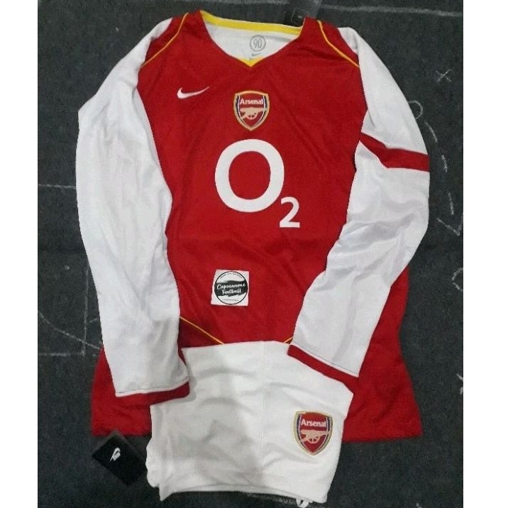 JERSEY ARSENaL RETRO O2 2004 2005 2006 2007 2003 04 05 06 07 03 panjang LONGSLEEVE LS HOME BLOKECORE