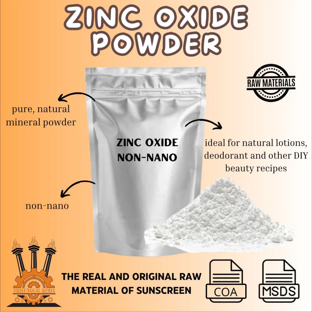 Zinc Oxide Non-Nano 100gr Ingredient for Sunscreen / Bahan Aktif Utama Sunscreen Zinc Oxide Non-Nano