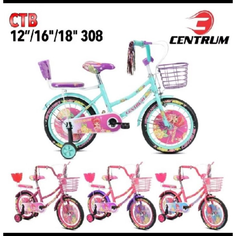 SEPEDA ANAK PEREMPUAN SEPEDA ANAK RODA 4 CENTRUM 308