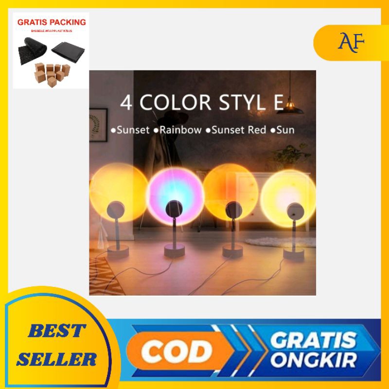 ✅lampu sunset LED background lampu hias sunset lampu meja sunset