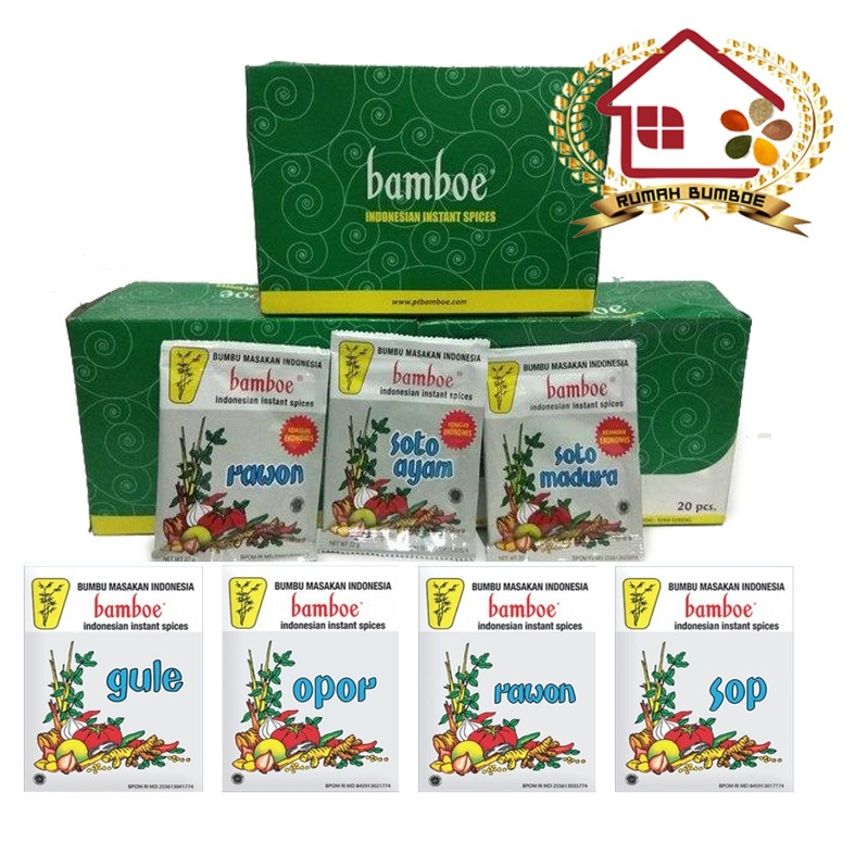 

(20 pcs x 1 box) BAMBOE Bumbu Instant Kemasan Ekonomis Bumbu Dapur Instan Lengkap