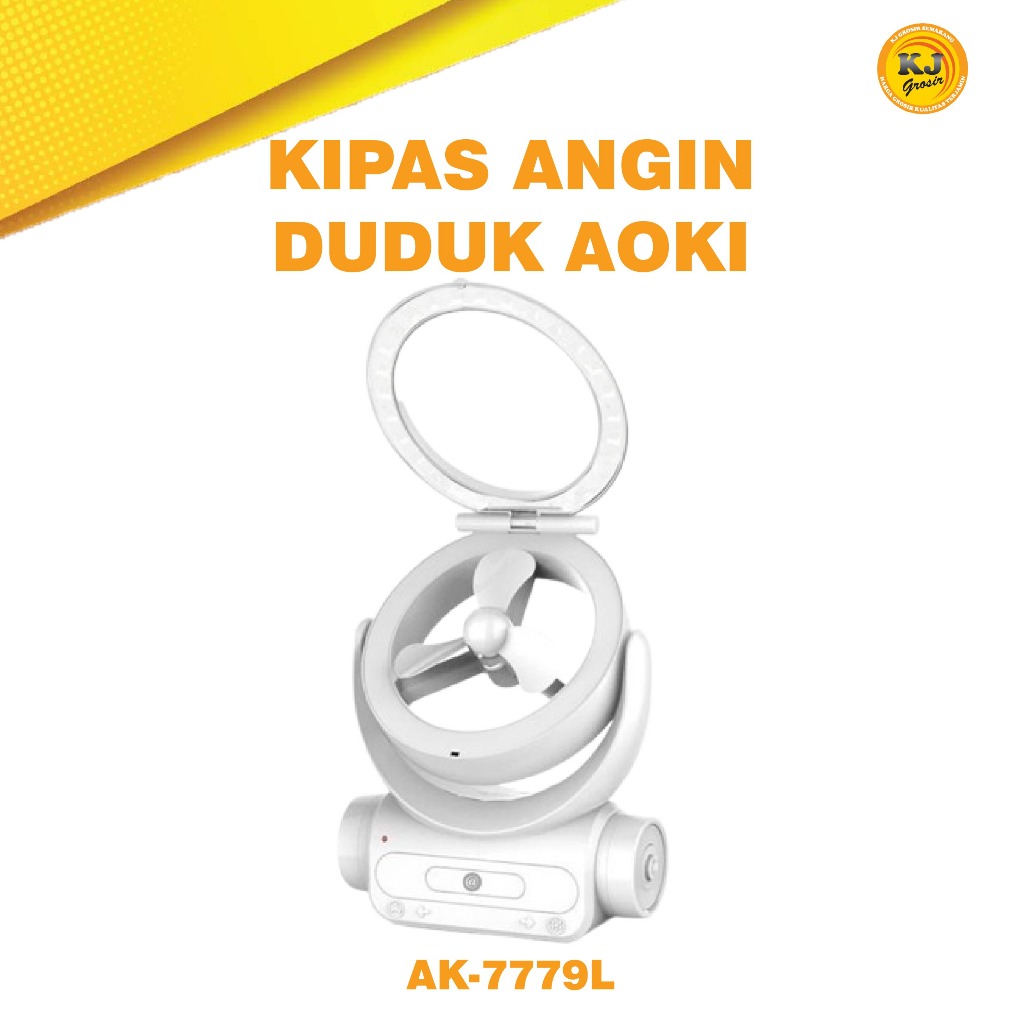 AOKI AK-7779L LAMPU EMERGENCY + KIPAS 6.5 Inch , EMERGENCY KIPAS ANGIN MURAH