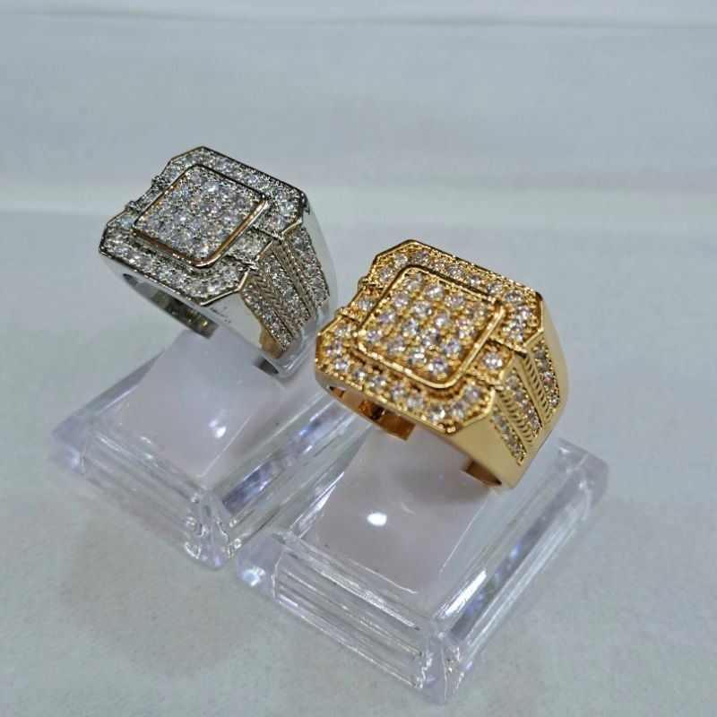 Cincin Pria Berlian Titanium Vier Mewah Anti Karat Lapis Kristal (37)
