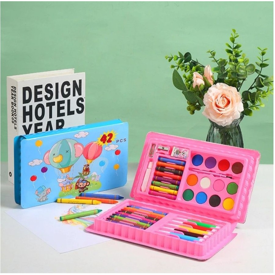 

Alat Lukis Art set Isi 42 Pcs Pensil Warna Set Anak Crayon