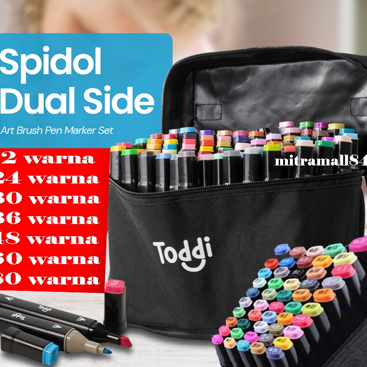 

ART X2V4 Spidol Warna Warni 1 Set Stabilo 128 Warna Dual Side Fine Art Brush Pen Animation Marker Set