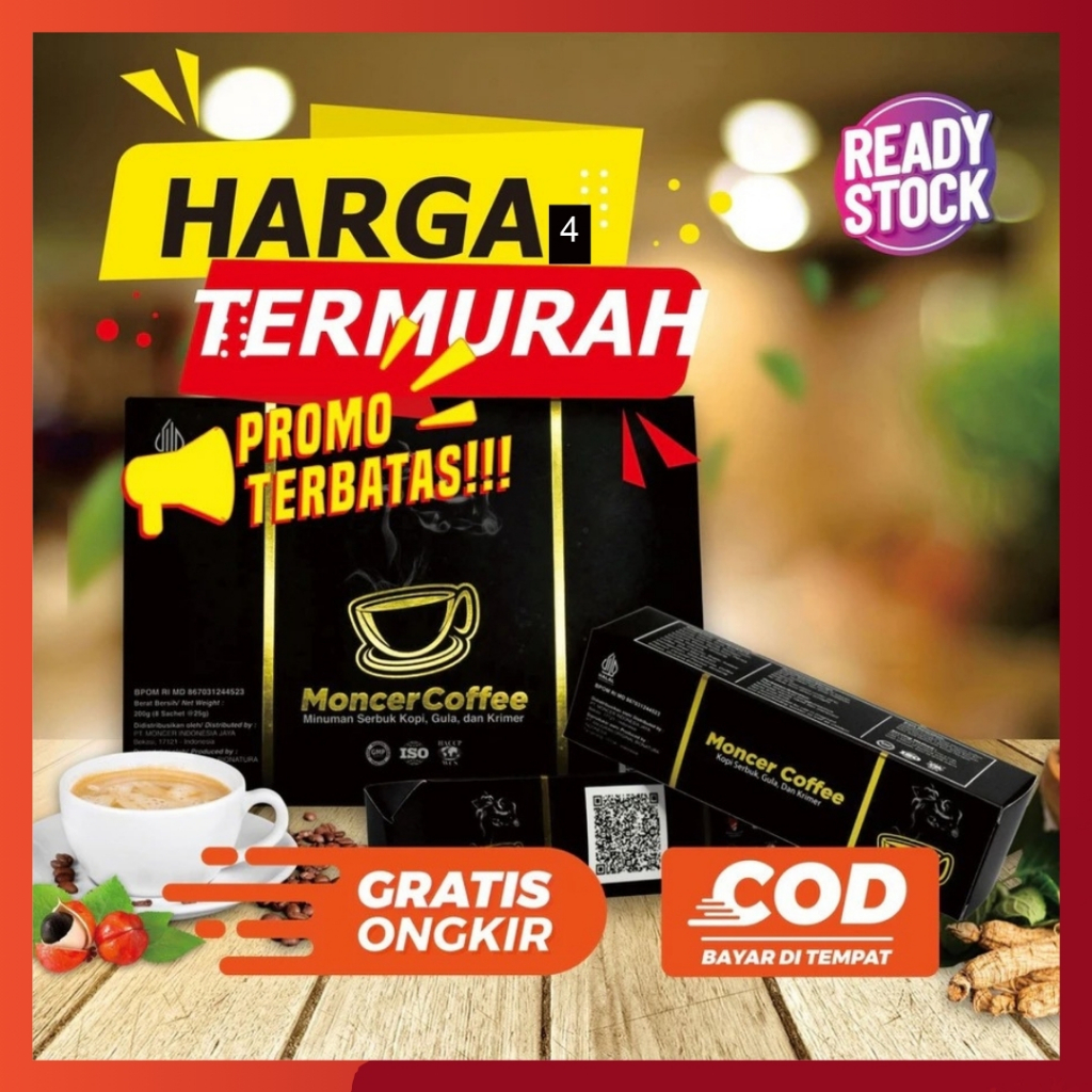 

Monceer Coffee Original | Mocer Kopi Stamina Halal BPOM Suplemen Penambah Kesuburan Pria