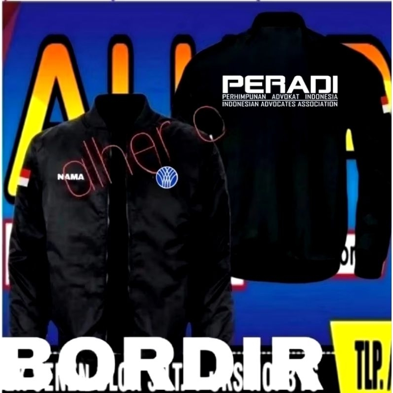 Jaket bordir Peradi jaket Peradi Jaket bomber Peradi jaket seragam Peradi jaket kerja Peradi jaket a